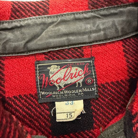 Vintage Woolrich Shirt Jacket Large Hunting Buffalo Plaid Flannel Shacket 60s - Picture 5 of 10